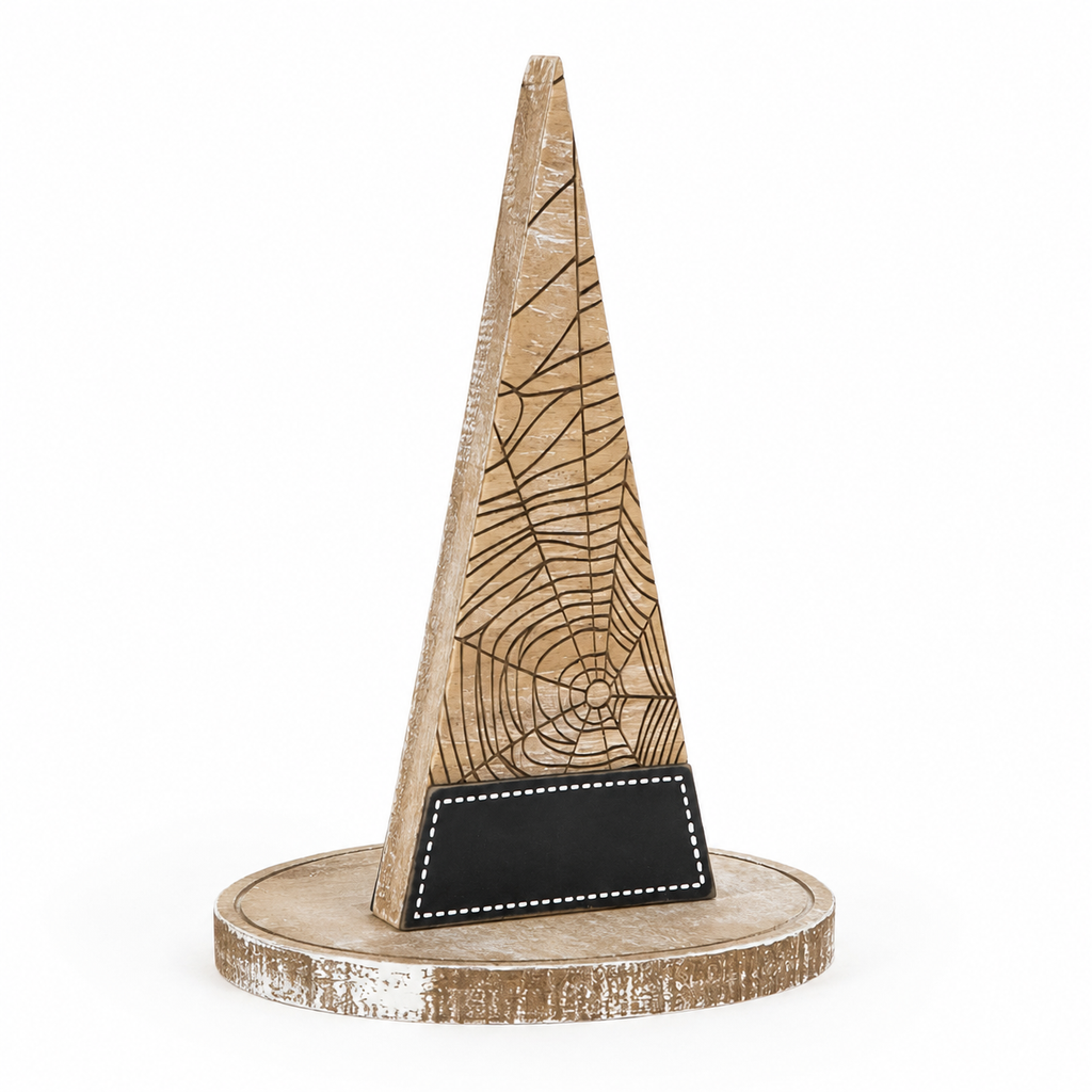 10" Wood Witch Hat - Web Design | Black and Natural