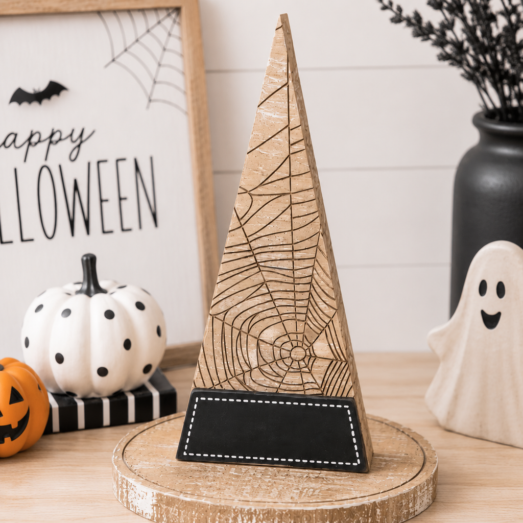 10" Wood Witch Hat - Web Design | Black and Natural