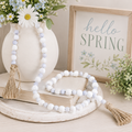 48" Wood Bead Garland - White and Blue