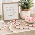 60" Wood Bead Garland - Red and White