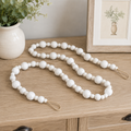 32" Wood Bead Garland - White