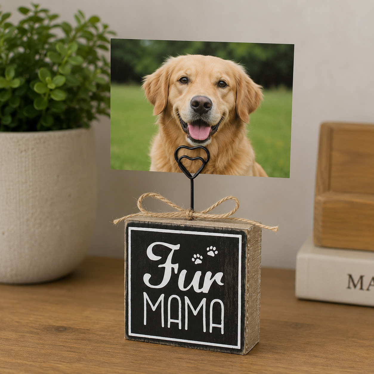 3" x 6" Wood Photo Block - Fur Mama | Fur Babies Collection