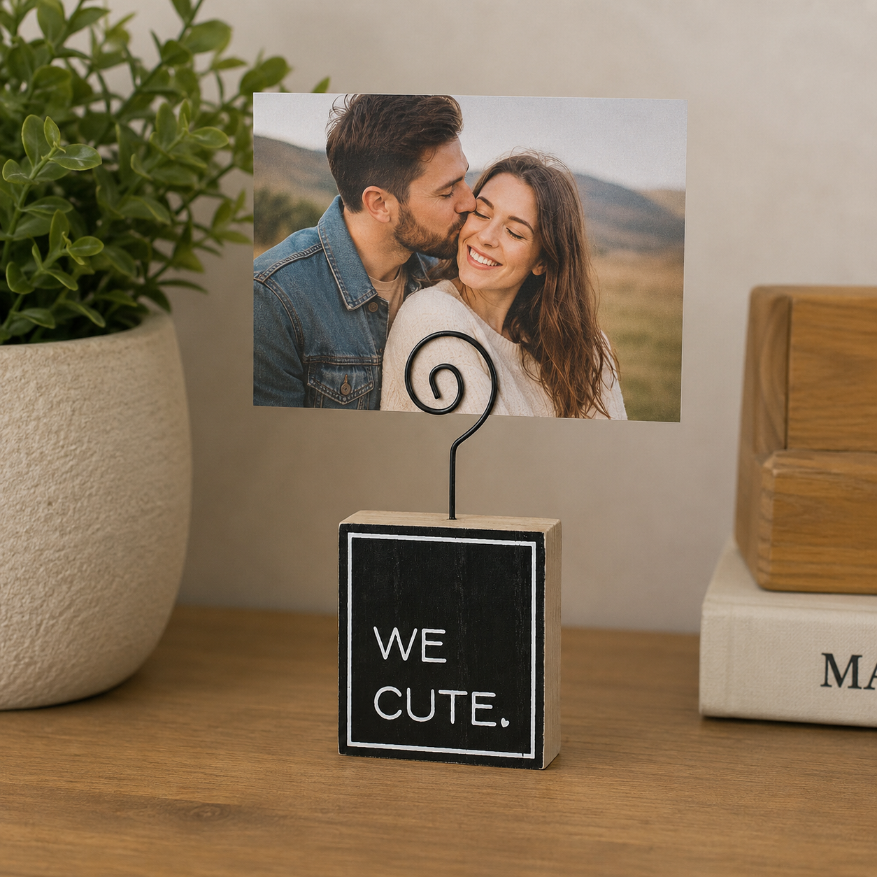 3" x 6" Wood Photo Block - We Cute | You and Me Collection