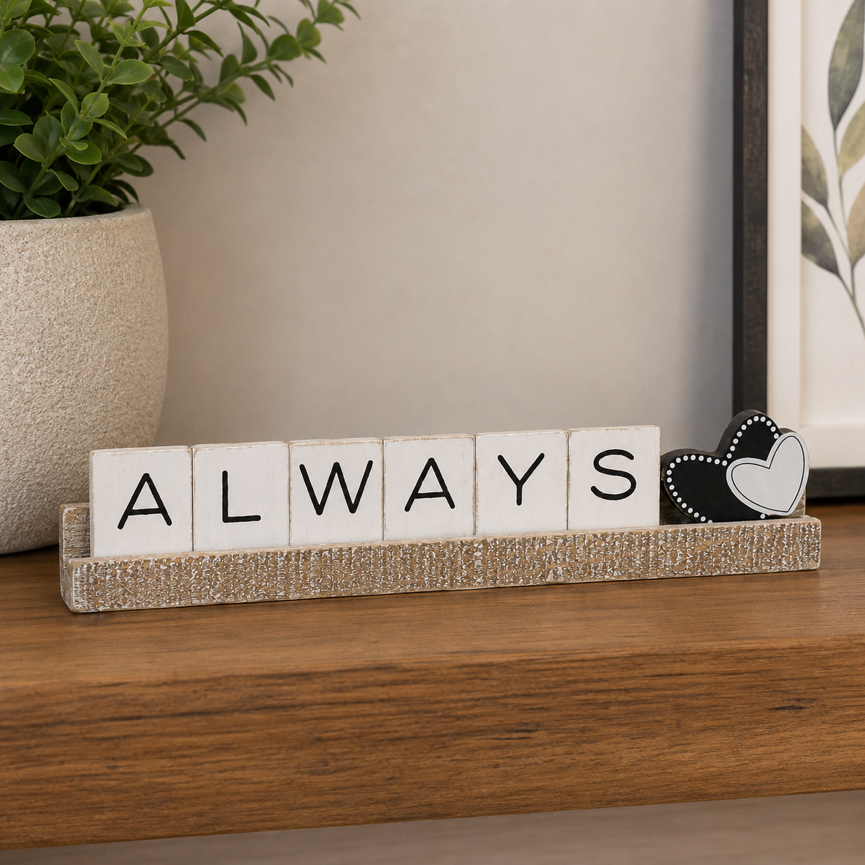 12" Wood Ledge Kit - Always | White and Black | You and Me Collection