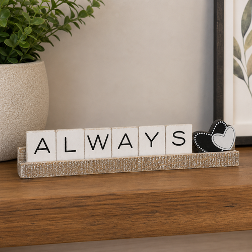 12" Wood Ledge Kit - Always | White and Black | You and Me Collection