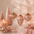3" Glass Ornament Set - Rose Gold | (Set of 3)