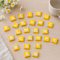 Letterboard Letter Tile Set - Mustard Yellow & White (70 Pieces) | Letterboard Collection