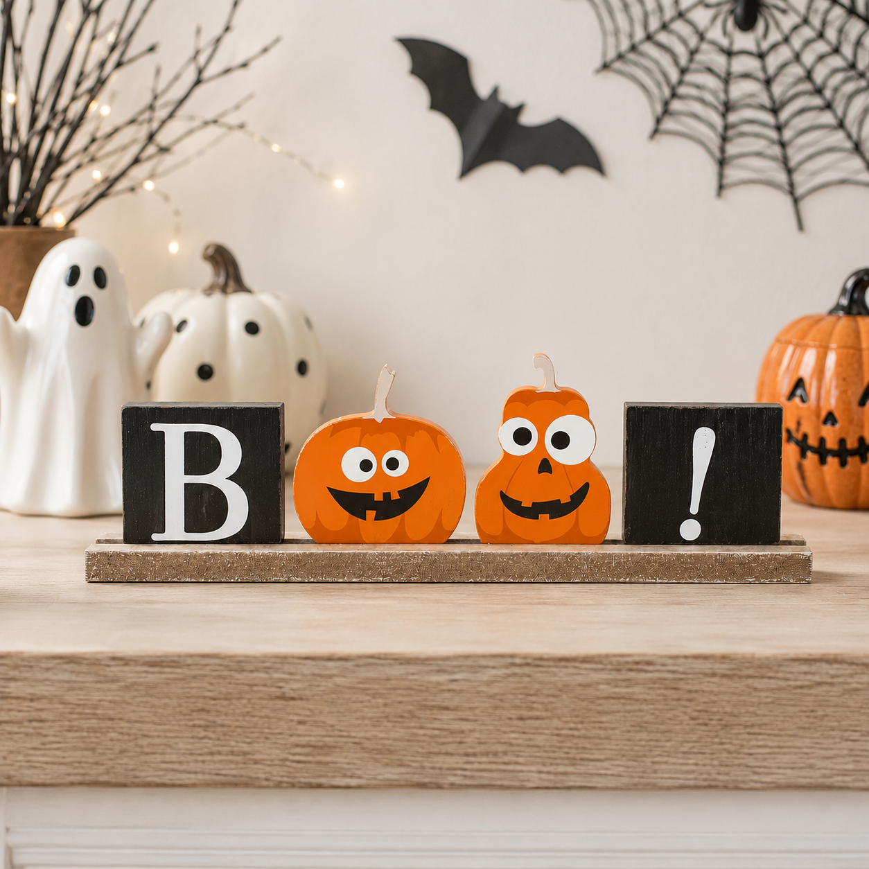 16" Wood Table Sitter - Boo! | Pumpkins and Sweets Collection