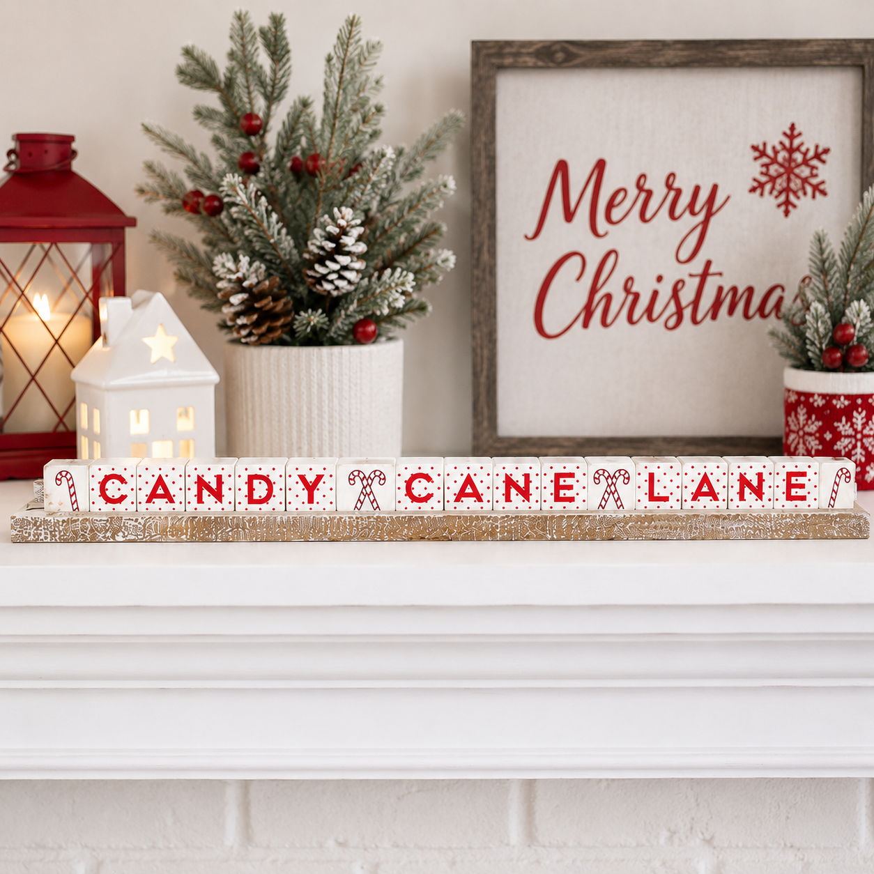 28" Wood Ledge Kit - Candy Cane Lane | Multicolor