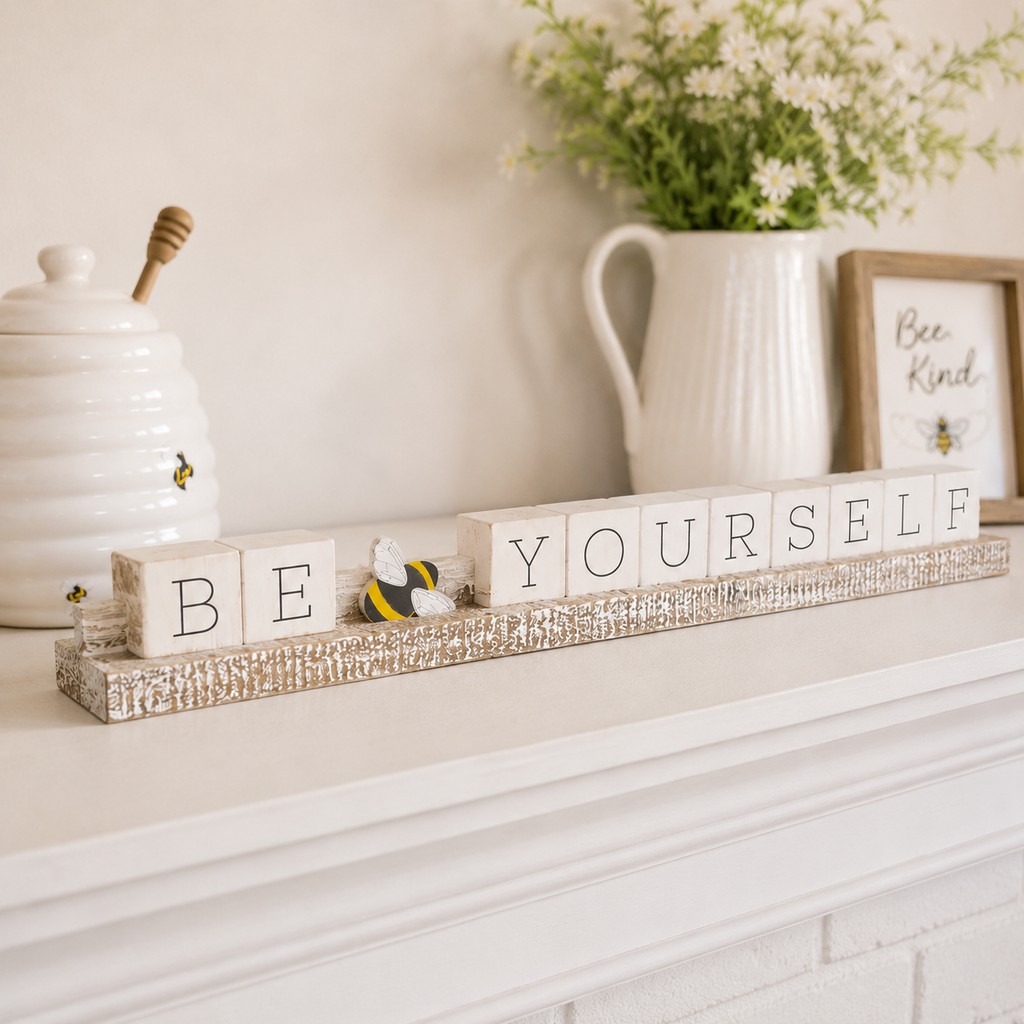 20" Wood Ledge Kit - Be Yourself | White, Gray and Yellow
