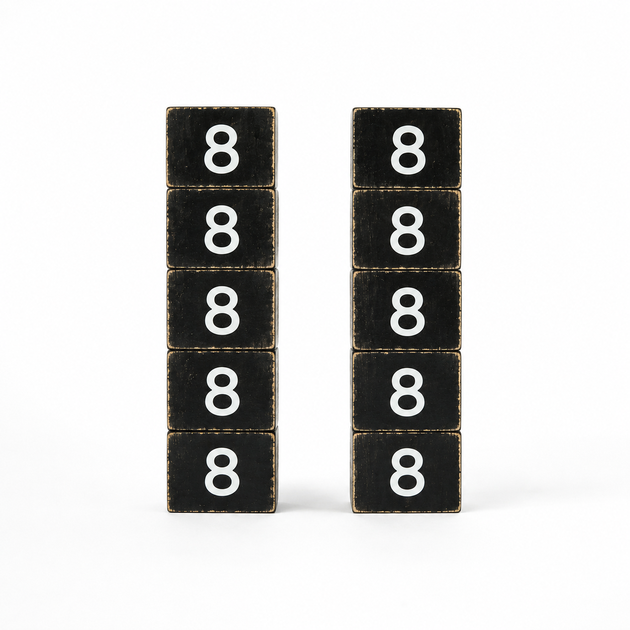 Wood Number Tiles - "8" Black & White (Set of 10) | Letterboard Collection