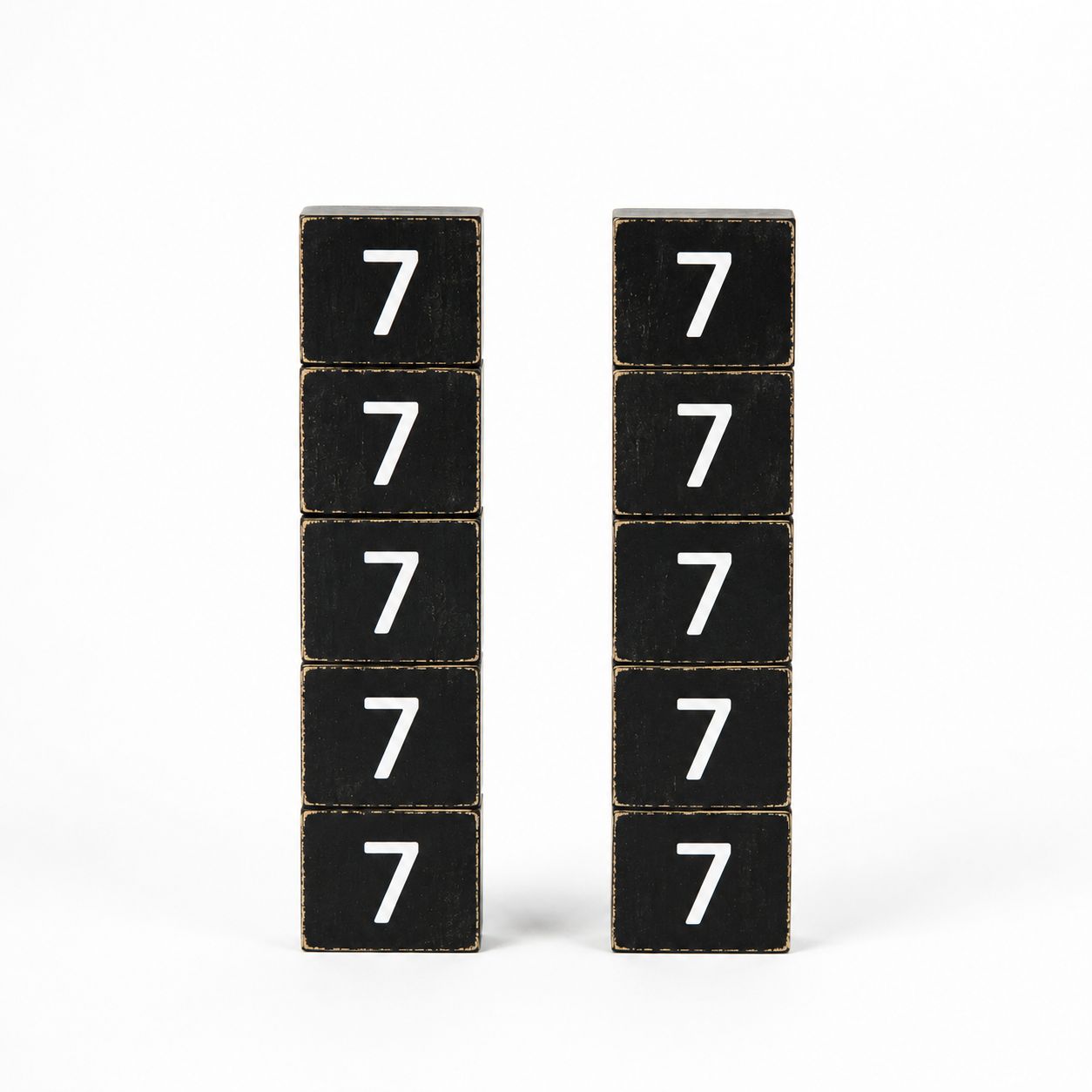 Wood Number Tiles - "7" Black & White (Set of 10) | Letterboard Collection