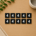 Wood Number Tiles - "4" Black & White (Set of 10) | Letterboard Collection