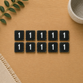 Wood Number Tiles - "1" Black & White (Set of 10) | Letterboard Collection