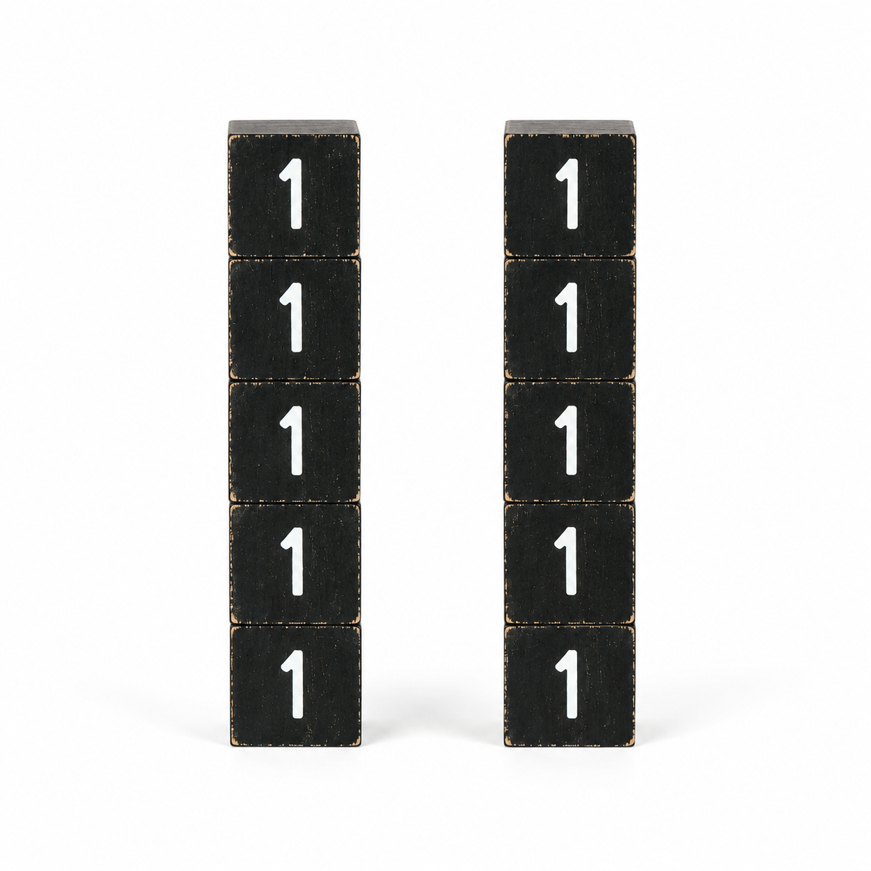 Wood Number Tiles - "1" Black & White (Set of 10) | Letterboard Collection