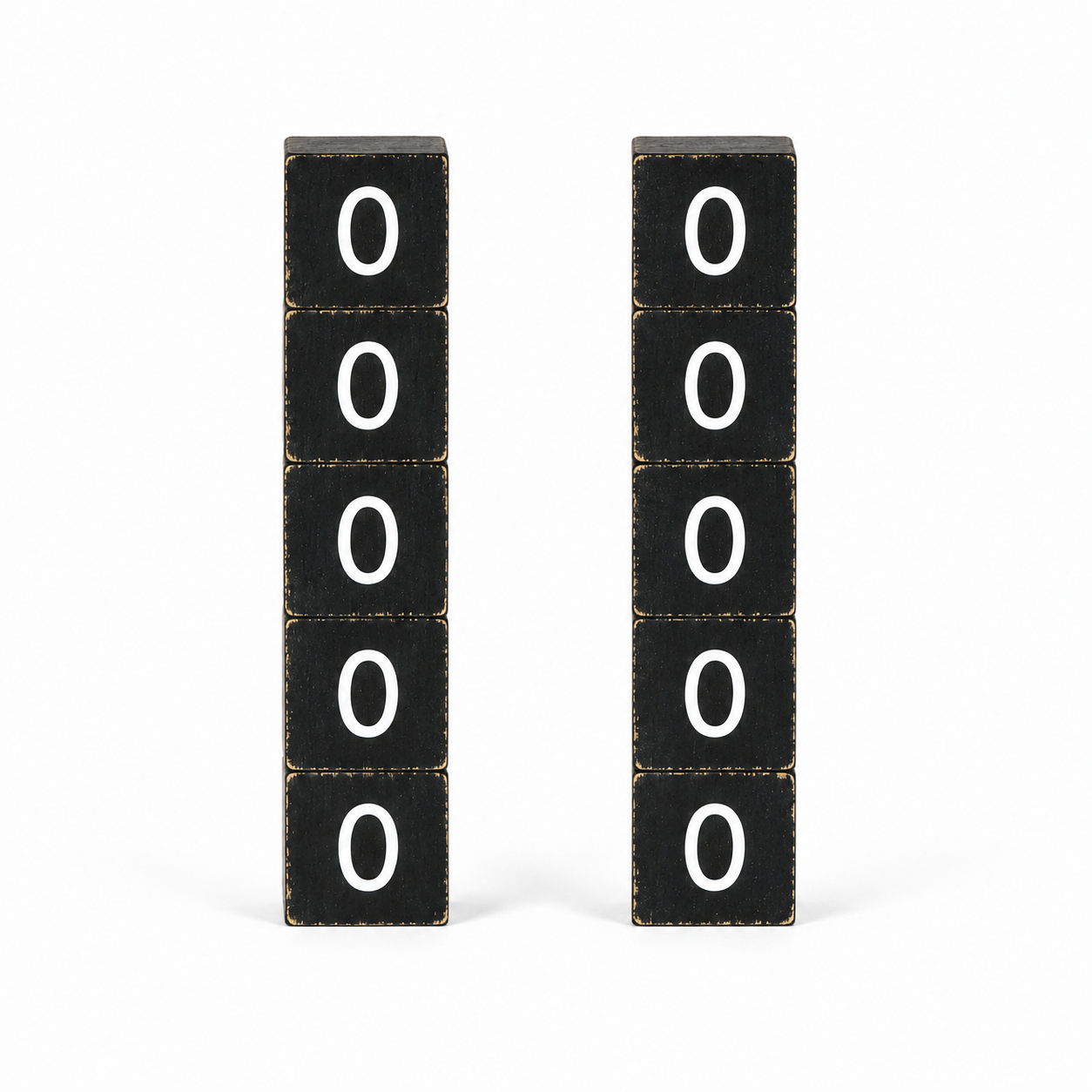Wood Number Tiles - "0" Black & White (Set of 10) | Letterboard Collection
