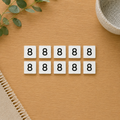 Wood Number Tiles - "8" White & Black (Set of 10) | Letterboard Collection