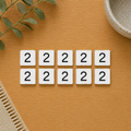Wood Number Tiles - "2" White & Black (Set of 10) | Letterboard Collection