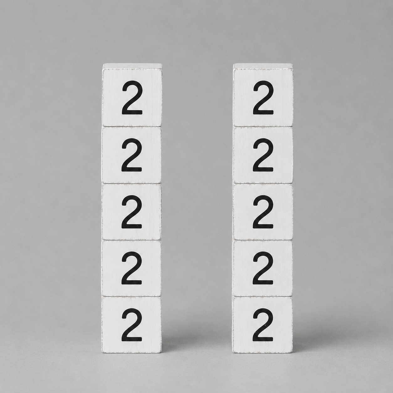 Wood Number Tiles - "2" White & Black (Set of 10) | Letterboard Collection