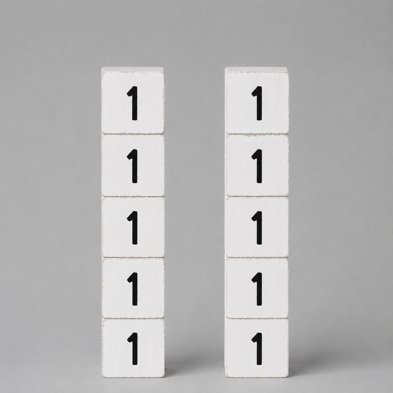 Wood Number Tiles - "1" White & Black (Set of 10) | Letterboard Collection
