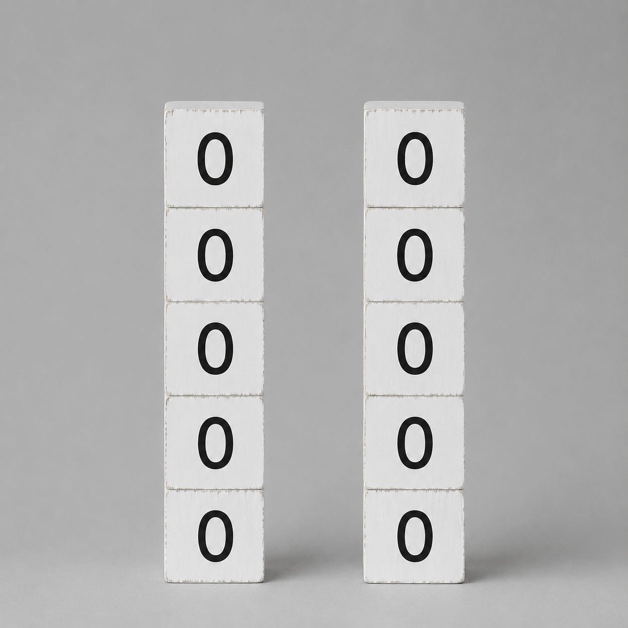 Wood Number Tiles - "0" White & Black (Set of 10) | Letterboard Collection