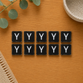 Wood Letter Tiles - "Y" Black & White (Set of 10) | Letterboard Collection