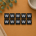 Wood Letter Tiles - "W" Black & White (Set of 10) | Letterboard Collection