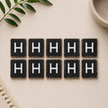 Wood Letter Tiles - "H" Black & White (Set of 10) | Letterboard Collection