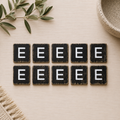 Wood Letter Tiles - "E" Black & White (Set of 10) | Letterboard Collection