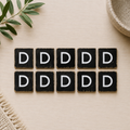 Wood Letter Tiles - "D" Black & White (Set of 10) | Letterboard Collection