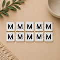 Wood Letter Tiles - "M" White & Black (Set of 10) | Letterboard Collection