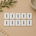 Wood Letter Tiles - "I" White & Black (Set of 10) | Letterboard Collection