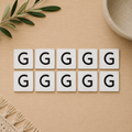 Wood Letter Tiles - "G" White & Black (Set of 10) | Letterboard Collection