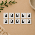 Wood Letter Tiles - "B" White & Black (Set of 10) | Letterboard Collection