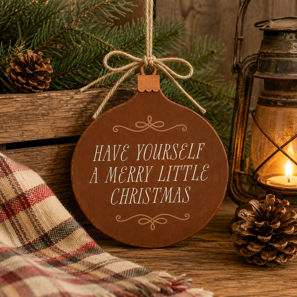 7" Wood Hanging Plaque - Have Yourself A Merry Little Christmas | Multicolor
