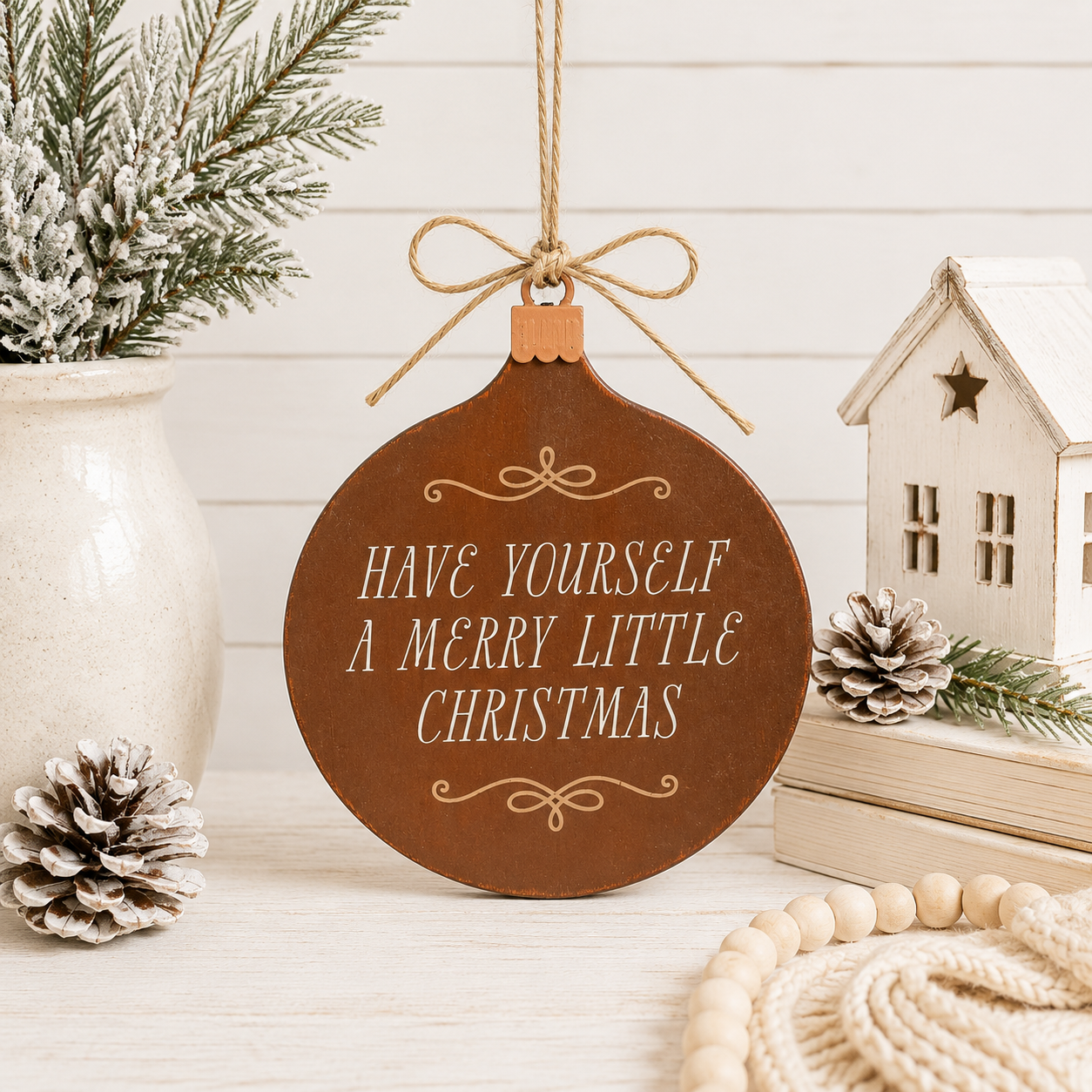 7" Wood Hanging Plaque - Have Yourself A Merry Little Christmas | Multicolor