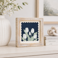 7" Reversible Wood Frame Sign - Tulip | Multicolor | Scallop Collection