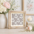 7" Reversible Wood Frame Sign - Flower | Multicolor | Scallop Collection