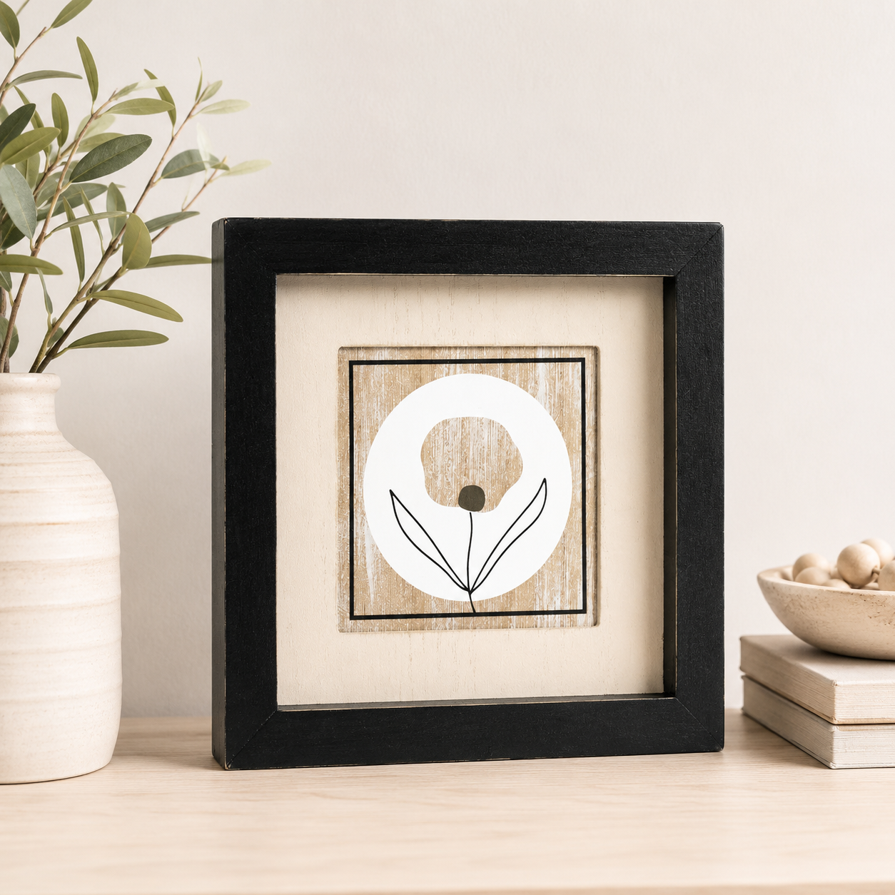 8" Reversible Wood Frame Sign - Bloom/Target | Multicolor | Neutral Mod Collection
