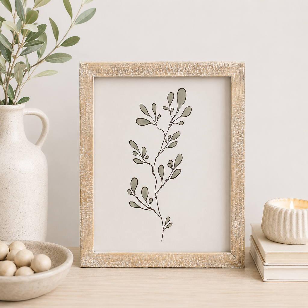 9" x 11" Reversible Wood Frame Sign - Plant/Periwinkle | Multicolor
