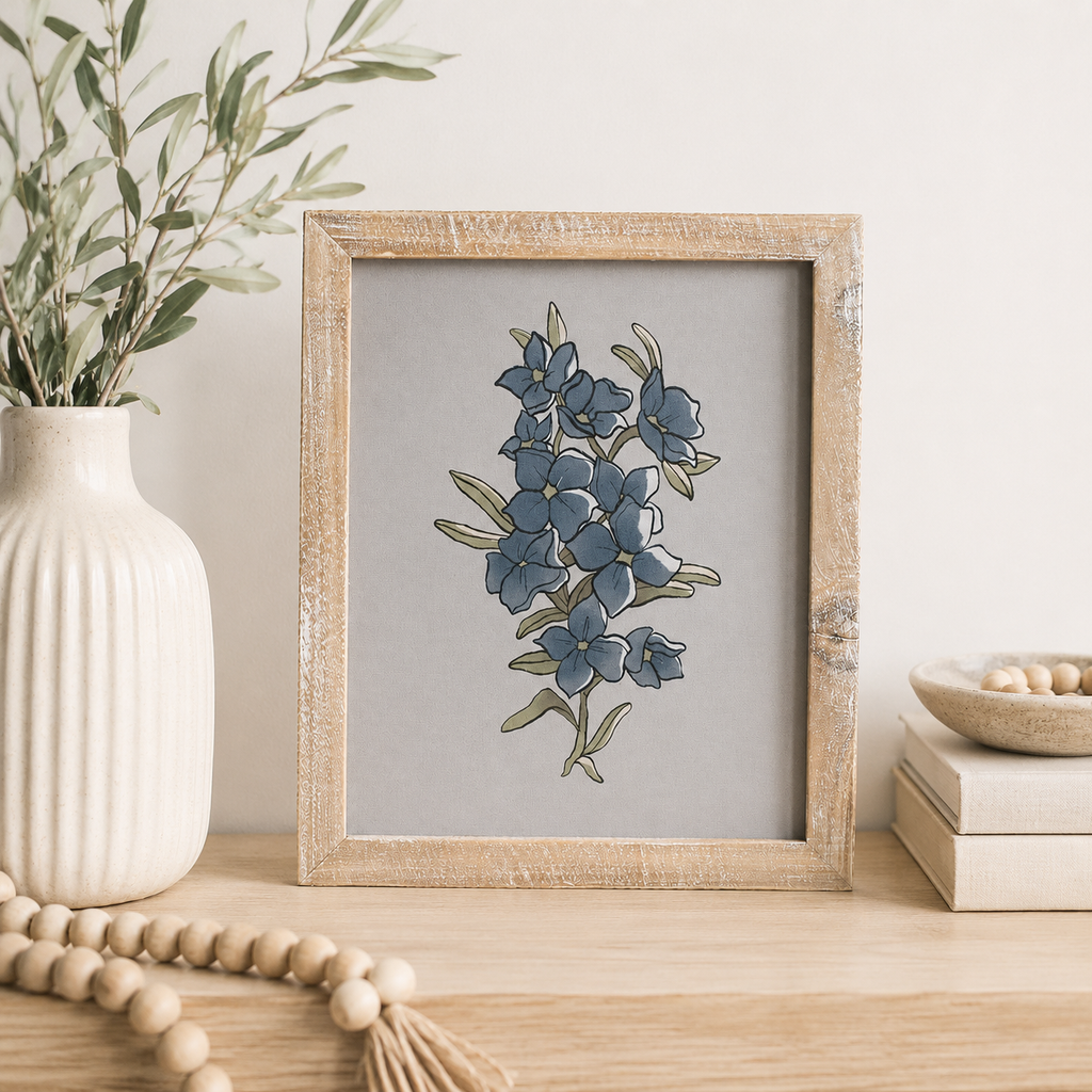 9" x 11" Reversible Wood Frame Sign - Plant/Periwinkle | Multicolor