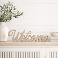 13" Wood Cutout - Welcome | Natural | Scripty Sign Collection