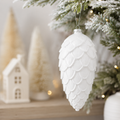 8" Acrylic Pine Cone Ornament - White