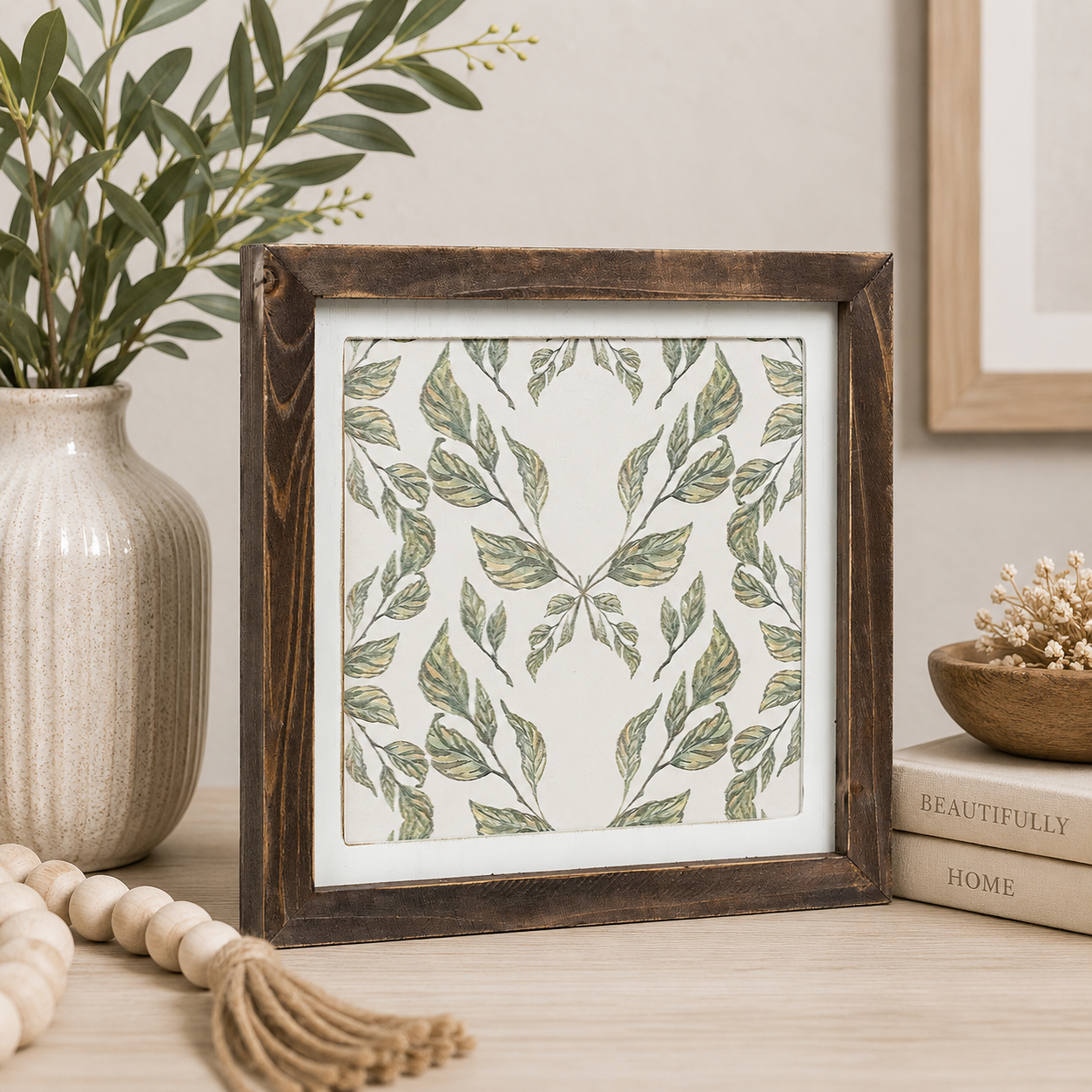 10" Reversible Wood Frame Sign - Botanical | Multicolor | Gileadensis Collection