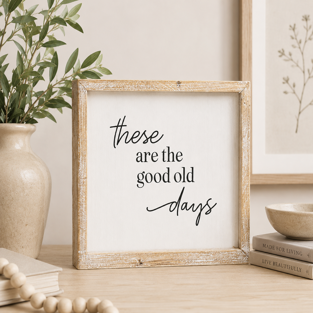 10" Reversible Wood Frame Sign - Good Old Days/Greatest Gift | Mother's Day Collection