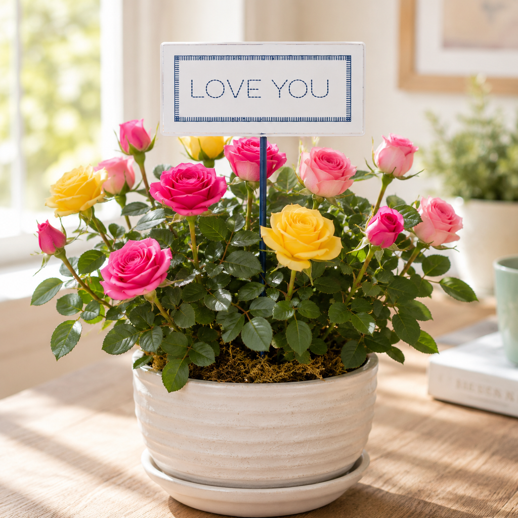 12" Metal Enamel Pick - Love You | White and Gray