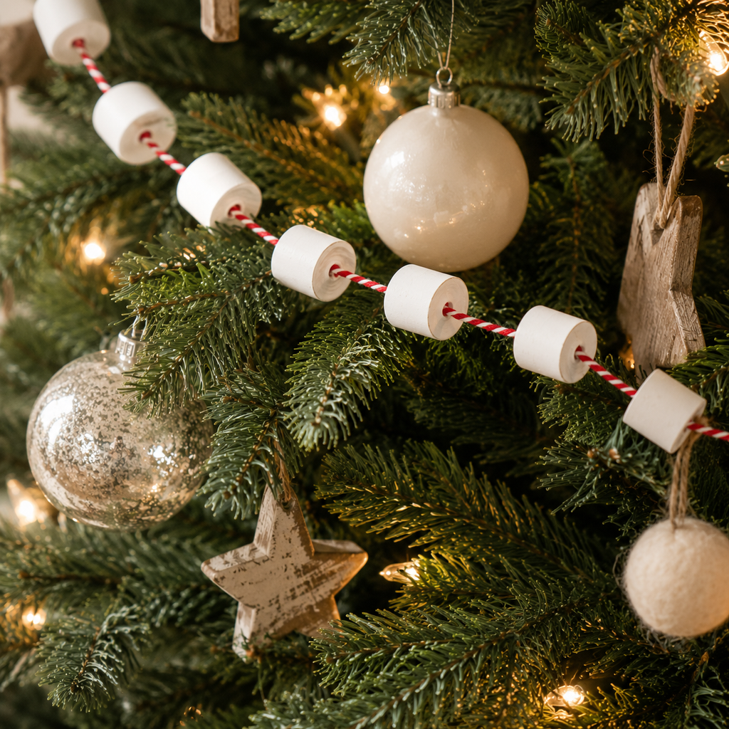 60" Wood Garland - Marshmallow