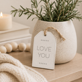 4" Reversible Wood Tag - Love You
