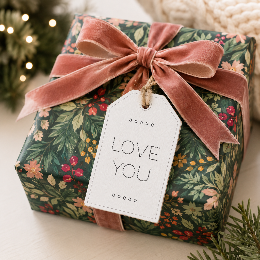 4" Reversible Wood Tag - Love You