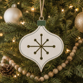 10" Reversible Wood Ornament - Teardrop | Green and White